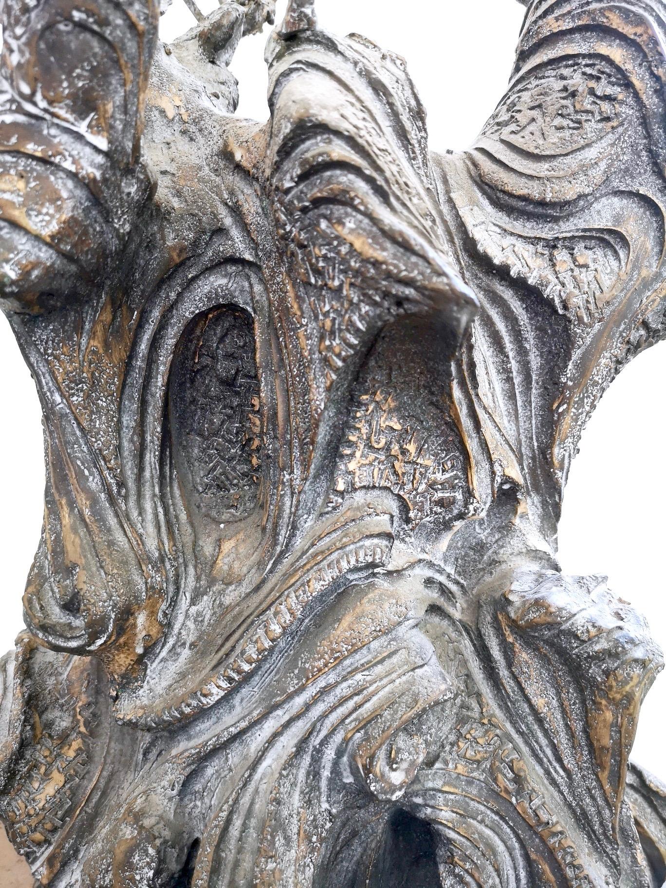 Objeto decorativo posmoderno Árbol giratorio de bronce y hierro, Anónimo, Italia en venta 2