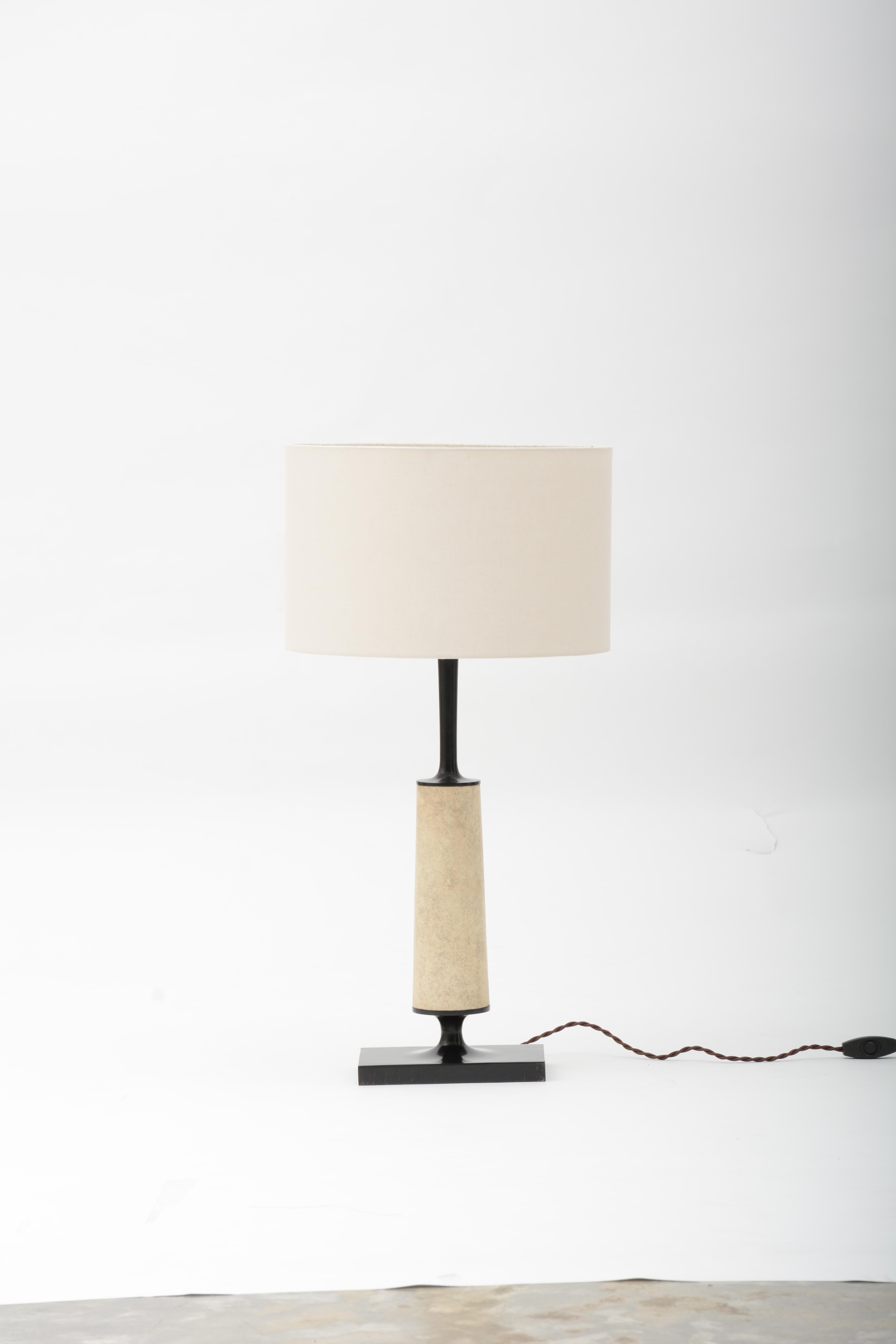 Jaya Floor Lamp in Bronze and Ivory Shagreen by Elan Atelier In New Condition In New York, NY