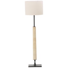 Bronze and Ivory Shagreen Floor Lamp by Elan Atelier