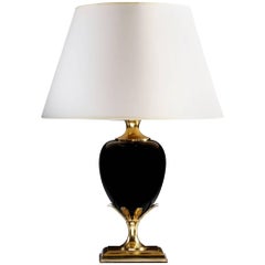 Bronze and Lacquer Egg Lamp in the Style of Maison Charles