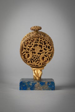 Reloj de sobremesa figurativo de bronce y lapislázuli, E. F. A. Caldwell, circa 1900
