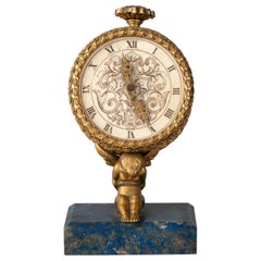Horloge de table figurative en bronze et lapis-lazuli, E.F. Caldwell, vers 1900