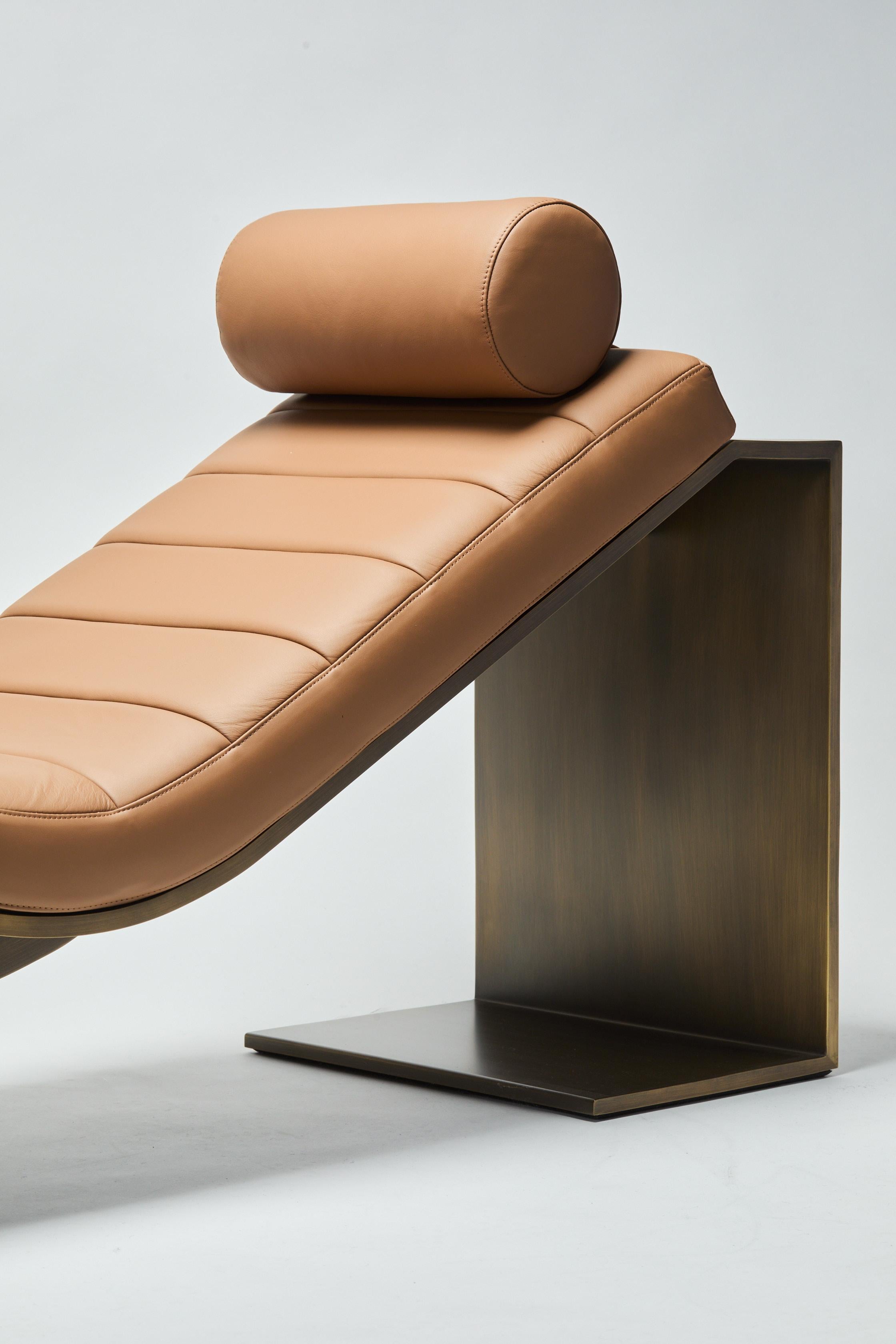 Bronze & Leather Bench, KIMANI Lounge by Reda Amalou, 2019, Gallery Collection For Sale 1
