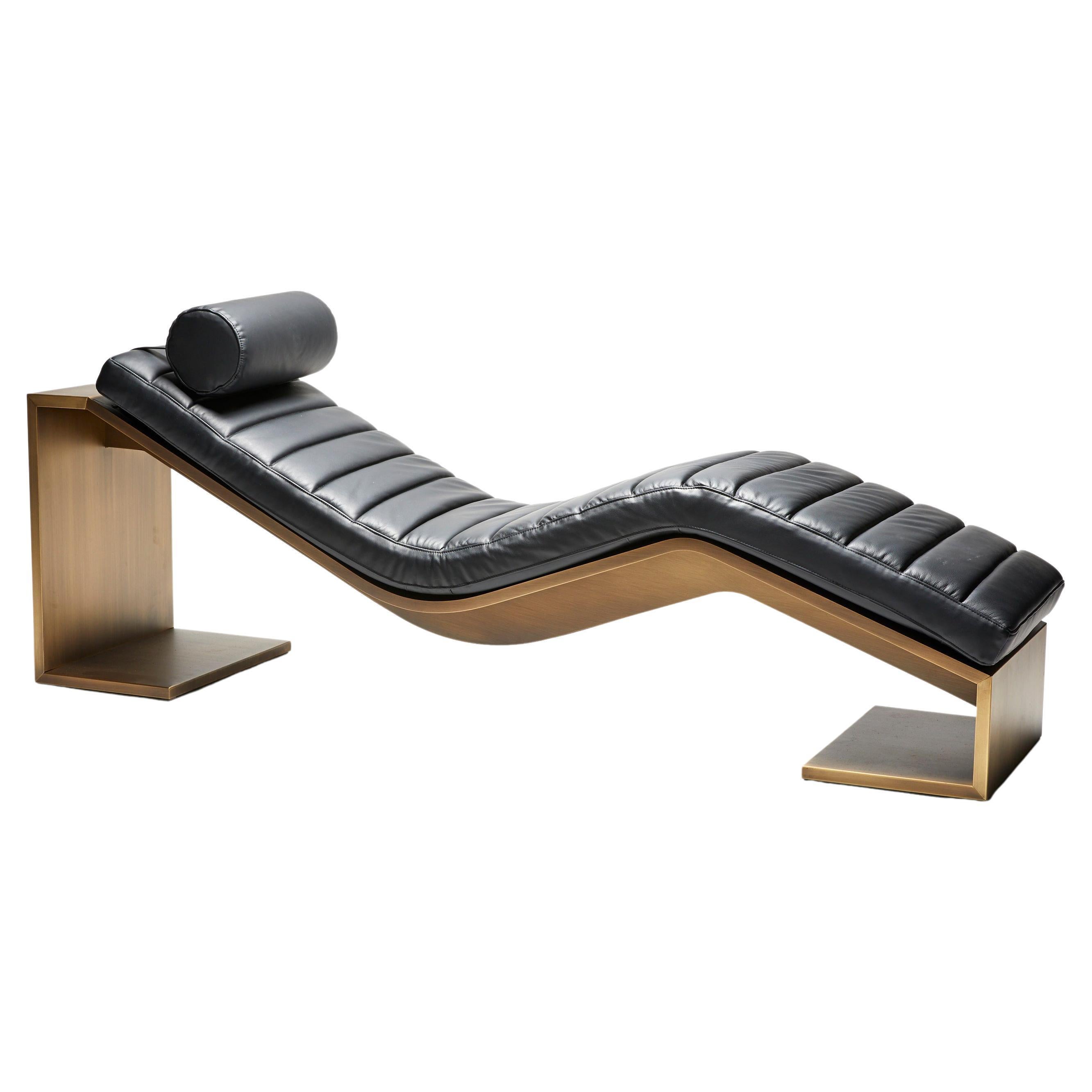 Bronze & Leather Bench, KIMANI Lounge by Reda Amalou, 2019, Gallery Collection For Sale