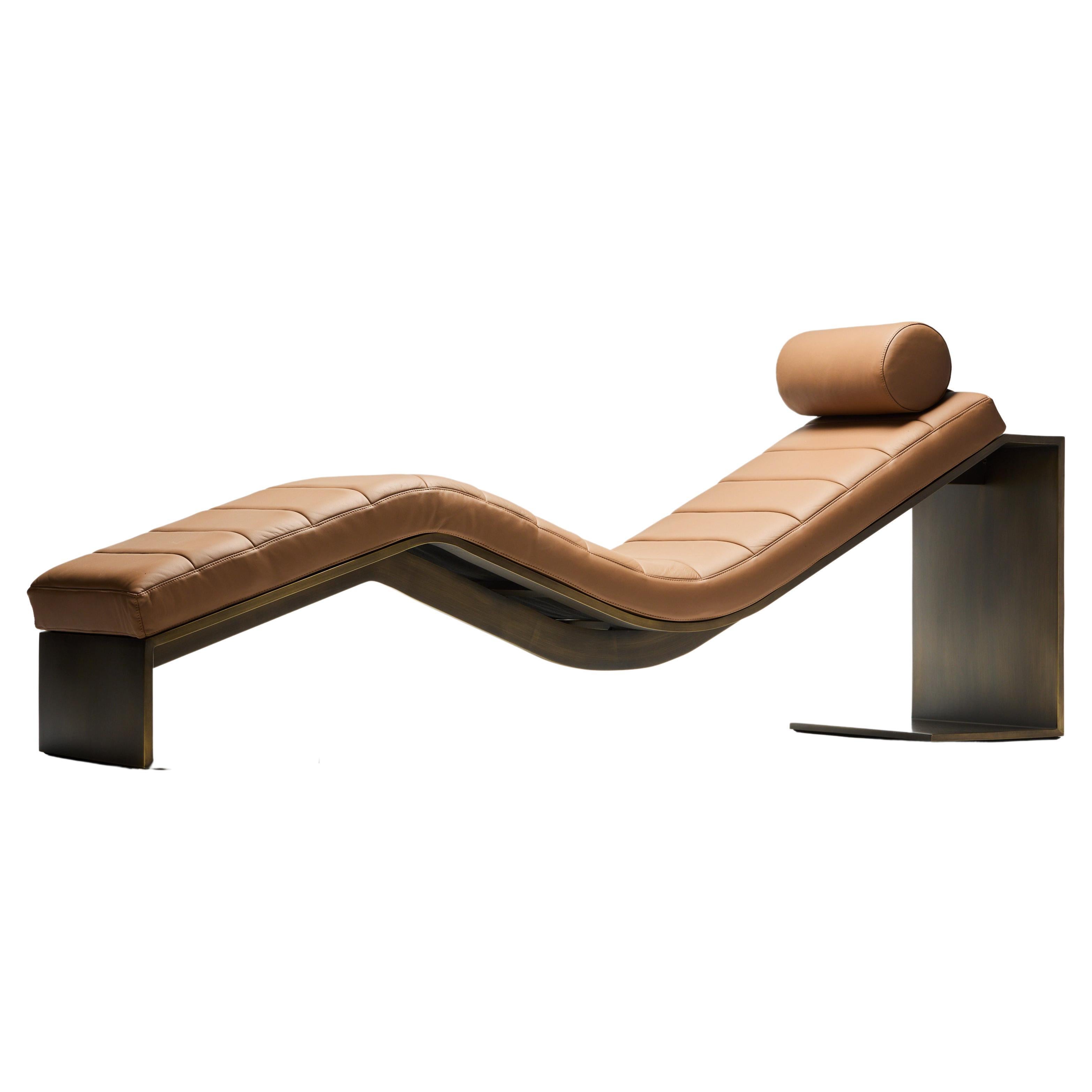 Bronze- und Lederbank, KIMANI Lounge von Reda Amalou, 2019, Galeriekollektion im Angebot