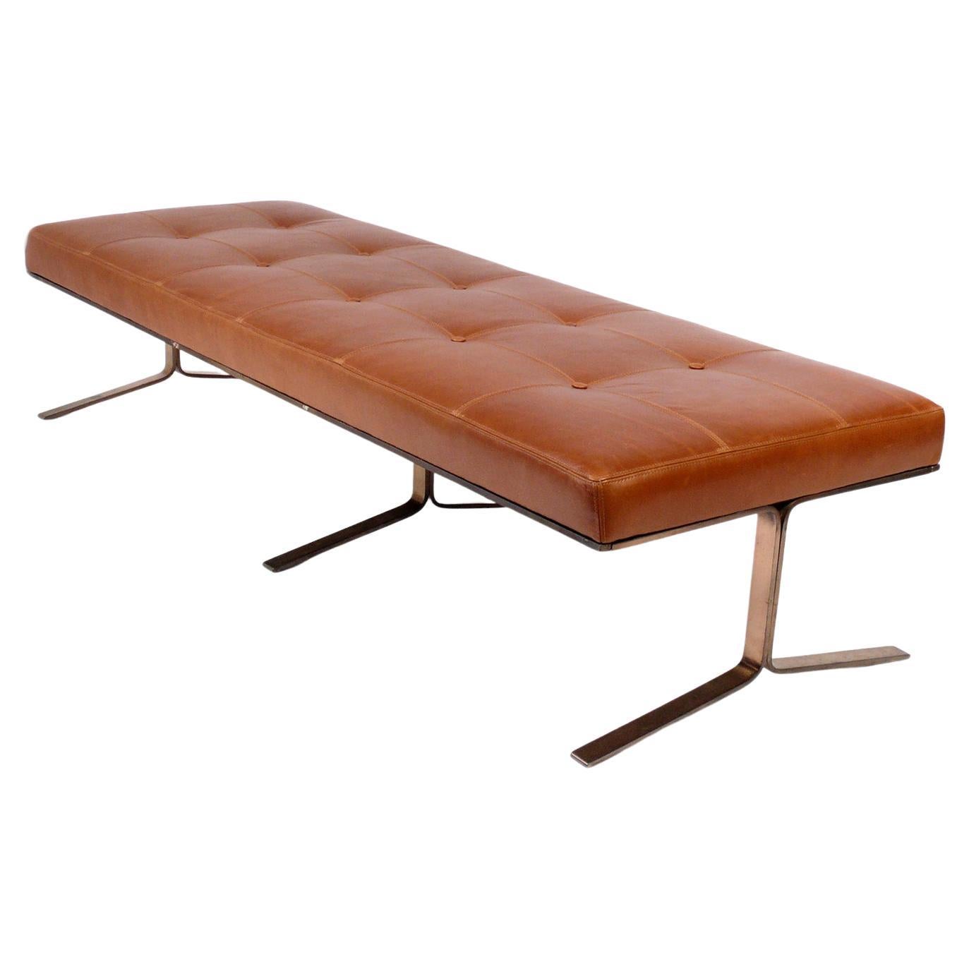 Bronze and Leather Daybed or Bench by Nicos Zographos