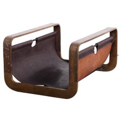 Bronze and Leather Magazine Holder by Alessandro Albrizzi