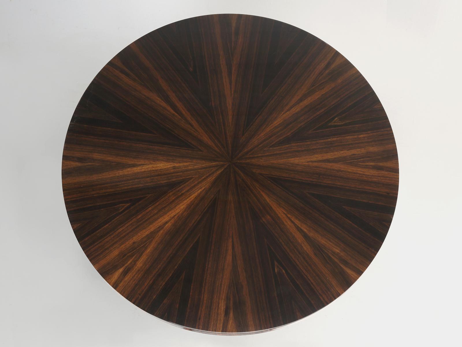 Mid-Century Modern Bronze and Macassar Ebony Center Hall Table, Game or End Table in Any Dimension For Sale