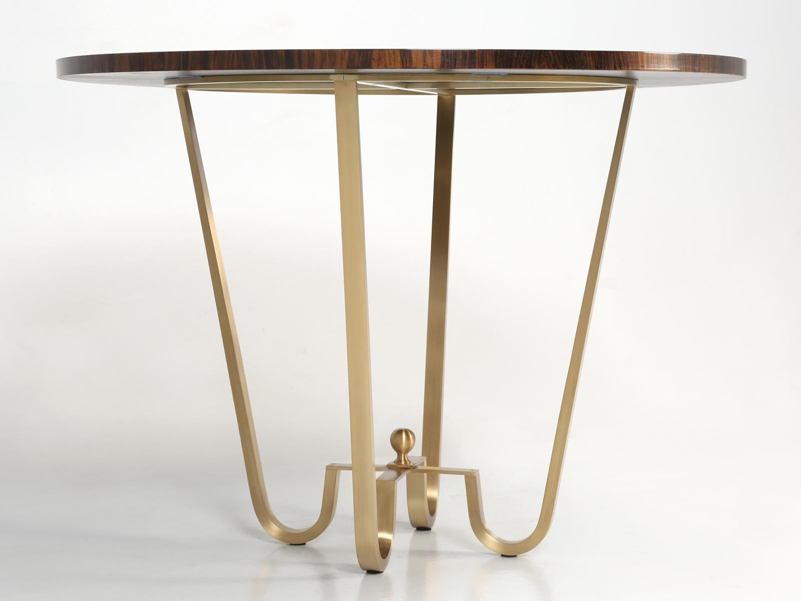 Bronze and Macassar Ebony Center Hall Table, Game or End Table in Any Dimension For Sale 2