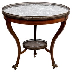 Bronze and Mahogany Round Bouillotte Table