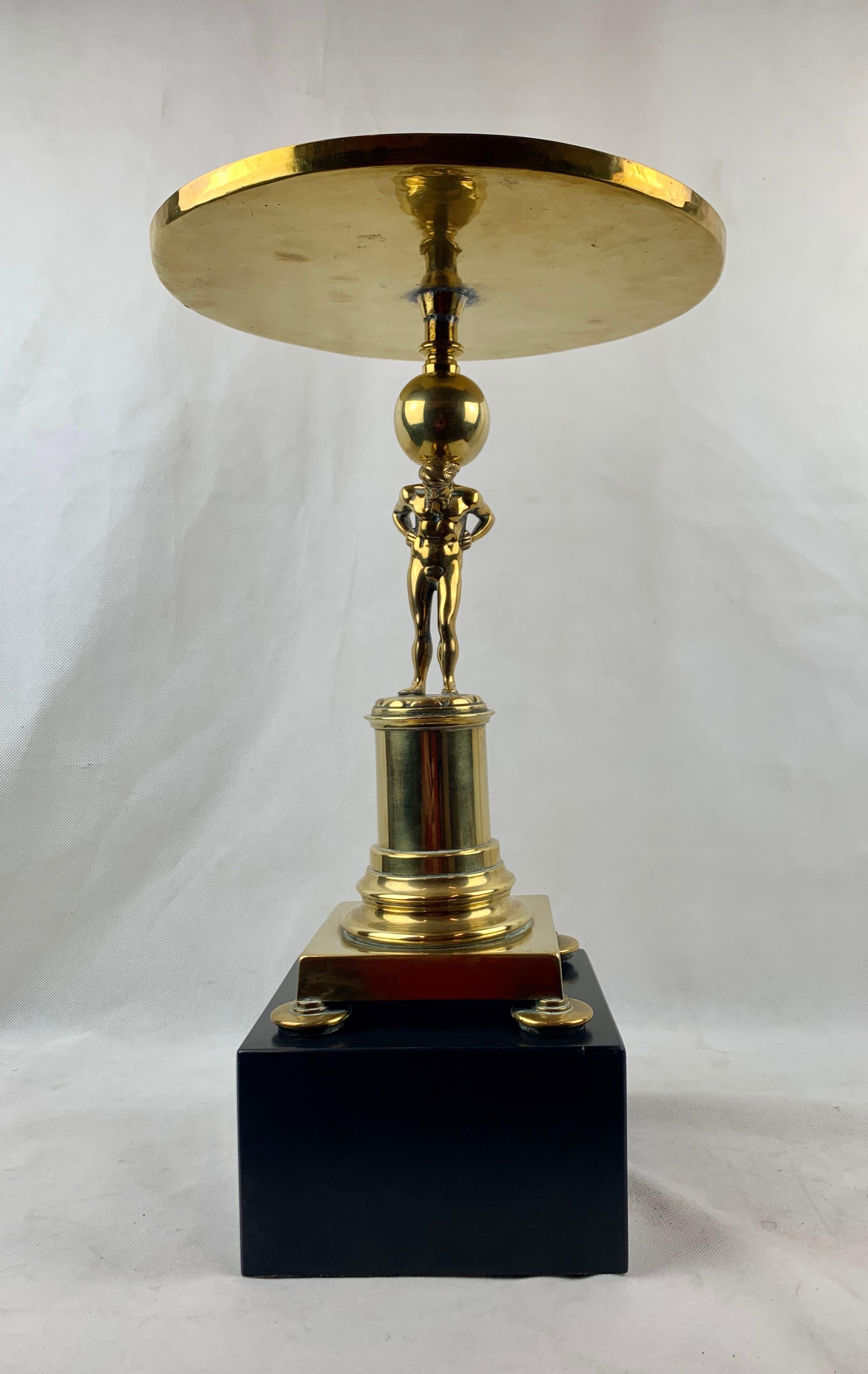 Unusual Table in the form of a Bronze Atlas with Marble Plinth 4