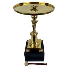 Occasional Table in the form of a Bronze Atlas with Marble Plinth
