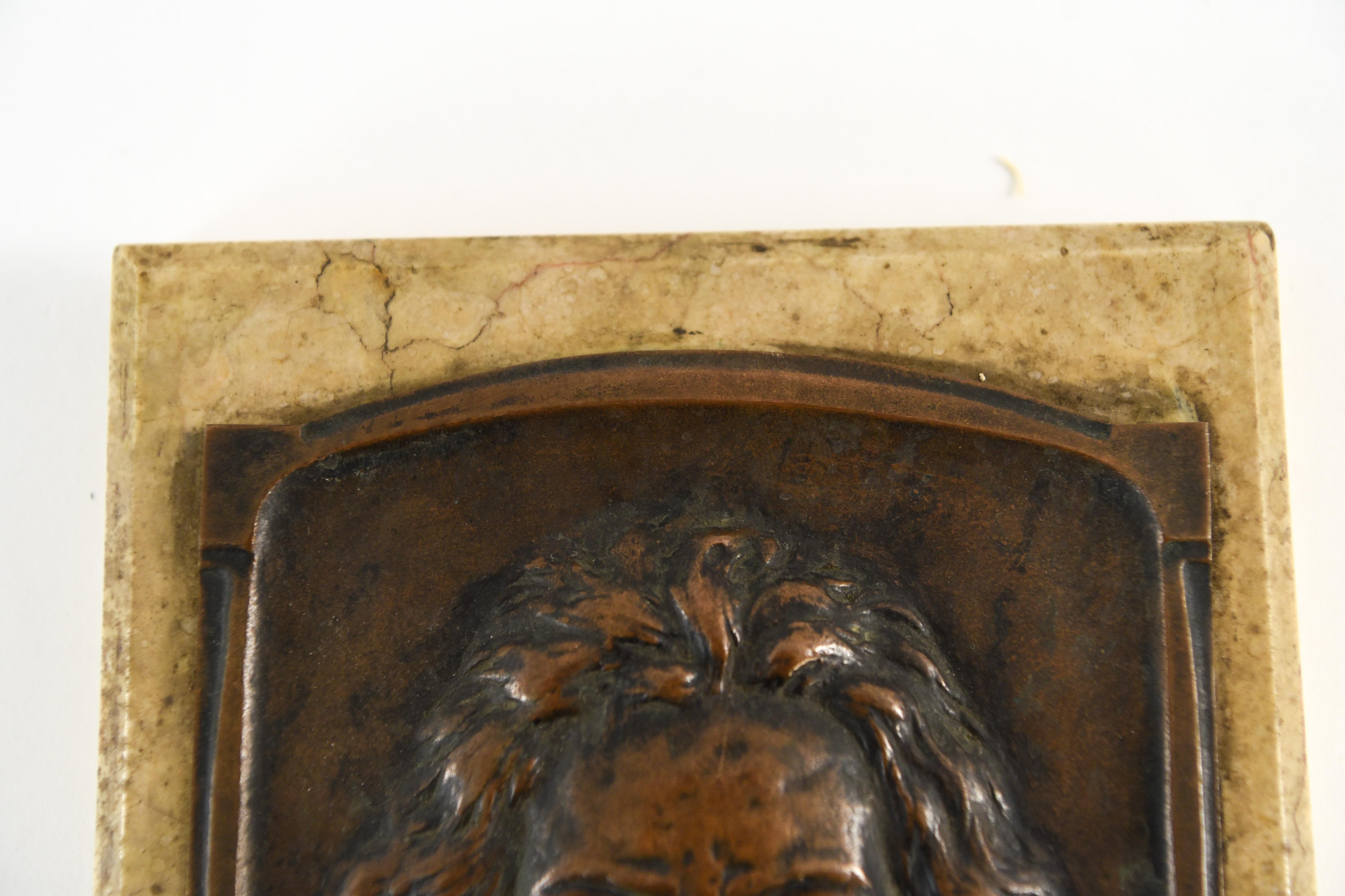 Bronze and Marble Beethoven Plaque 2