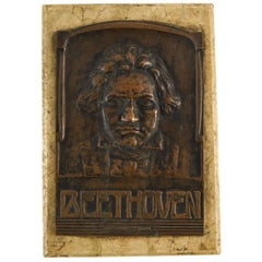 Bronze and Marble Beethoven Plaque