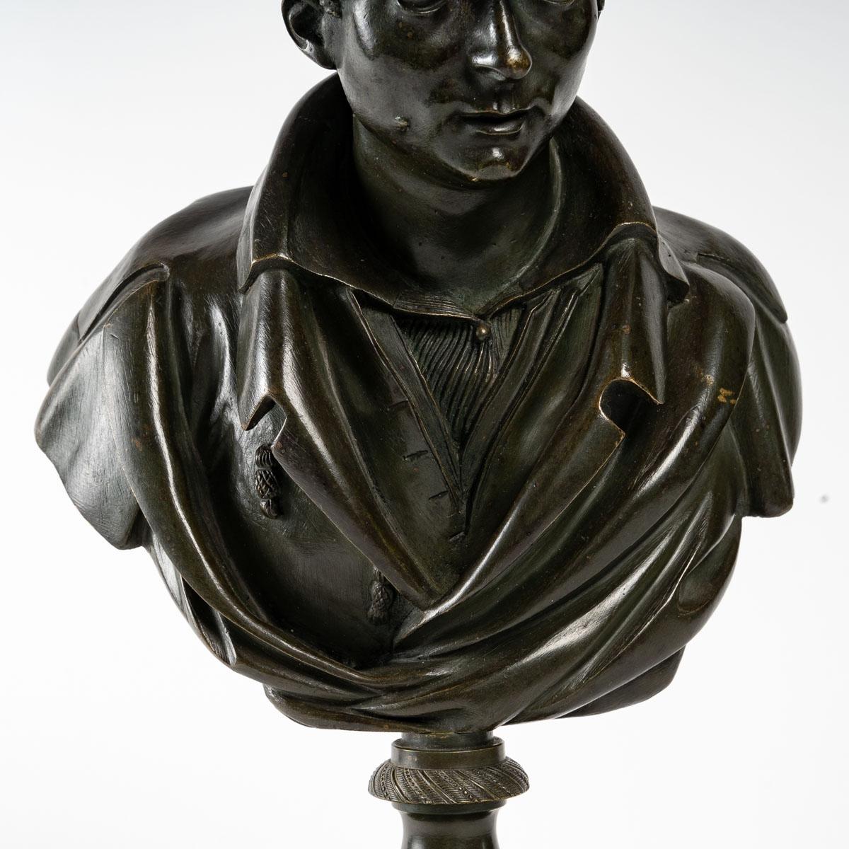 Bronze and Marble Bust from the 19th Century For Sale 5
