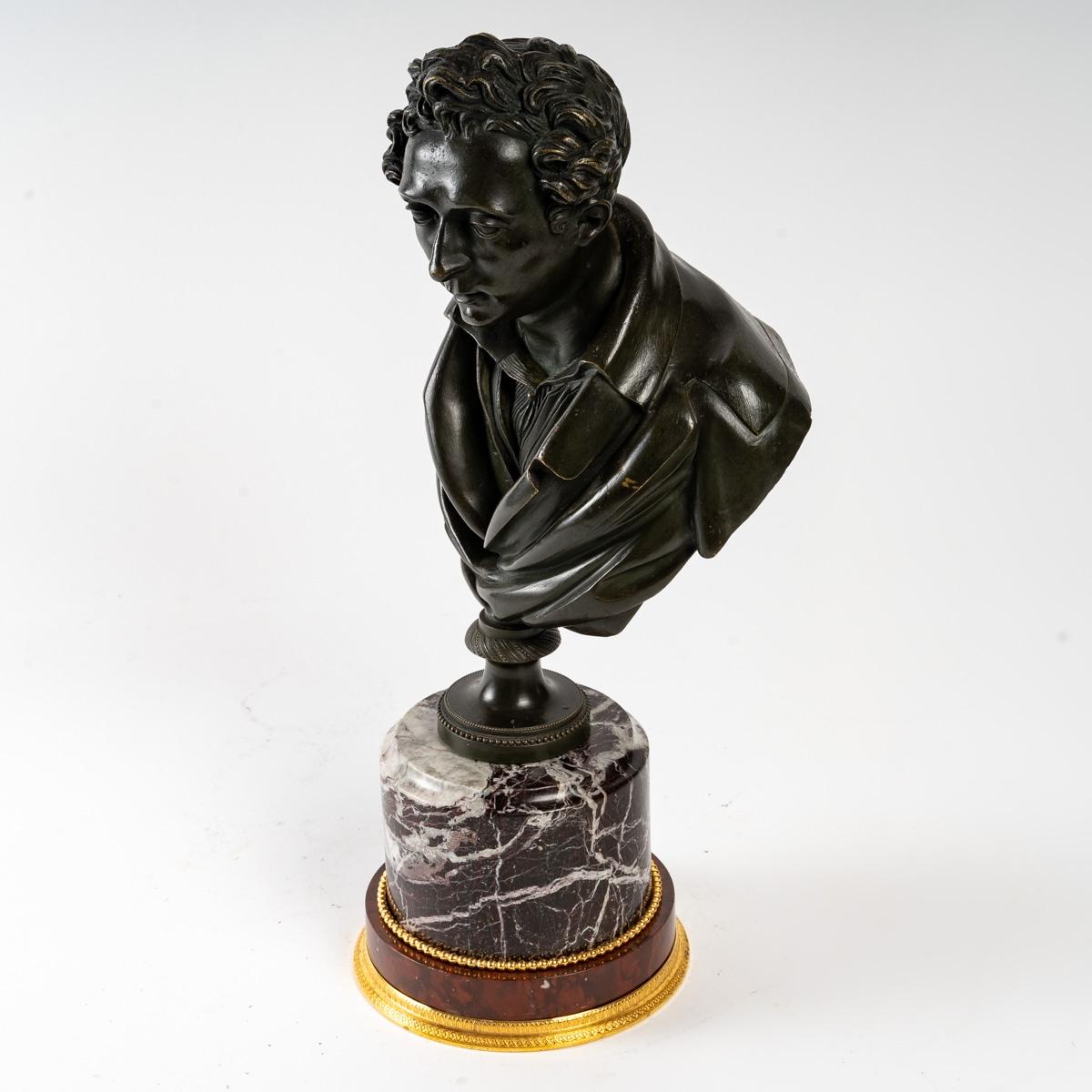 French Bronze and Marble Bust from the 19th Century For Sale