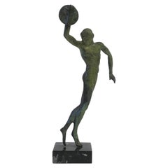 Bronze and Marble Classical Greek Male Figurative Sculpture