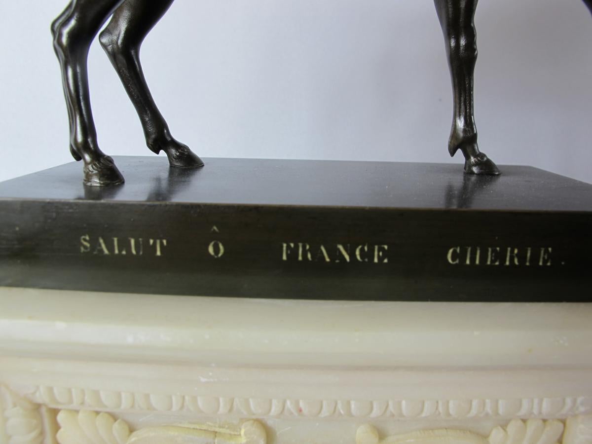 Gilt Bronze and Marble Clock For Sale