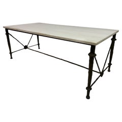 Bronze and Marble Coffee Table in the Style of Giacometti