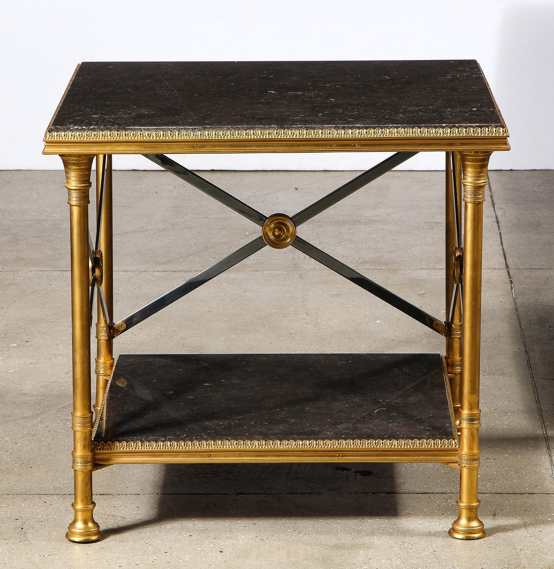 Bronze and Marble End Table by Maison Jansen In Good Condition For Sale In New York, NY