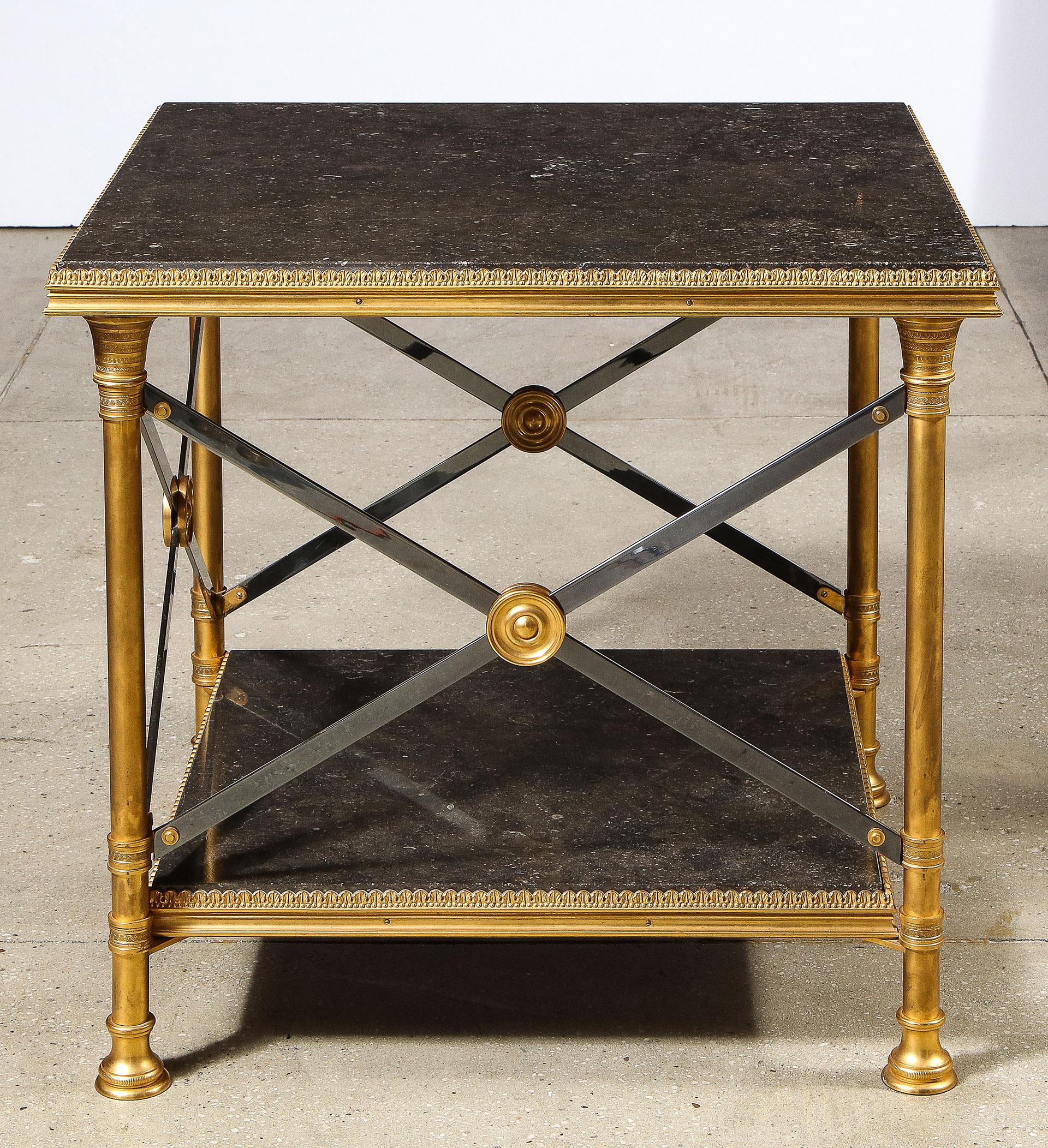 20th Century Bronze and Marble End Table by Maison Jansen For Sale