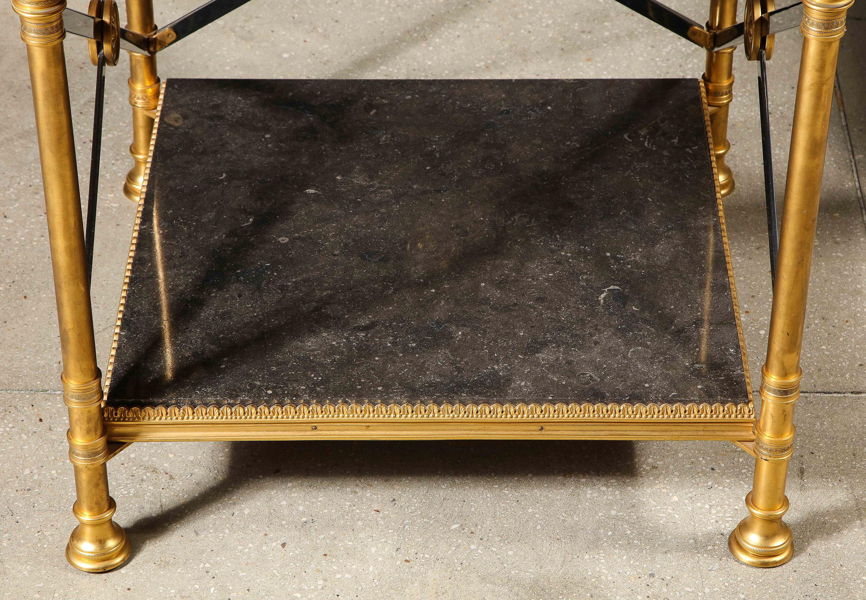 Bronze and Marble End Table by Maison Jansen For Sale 2