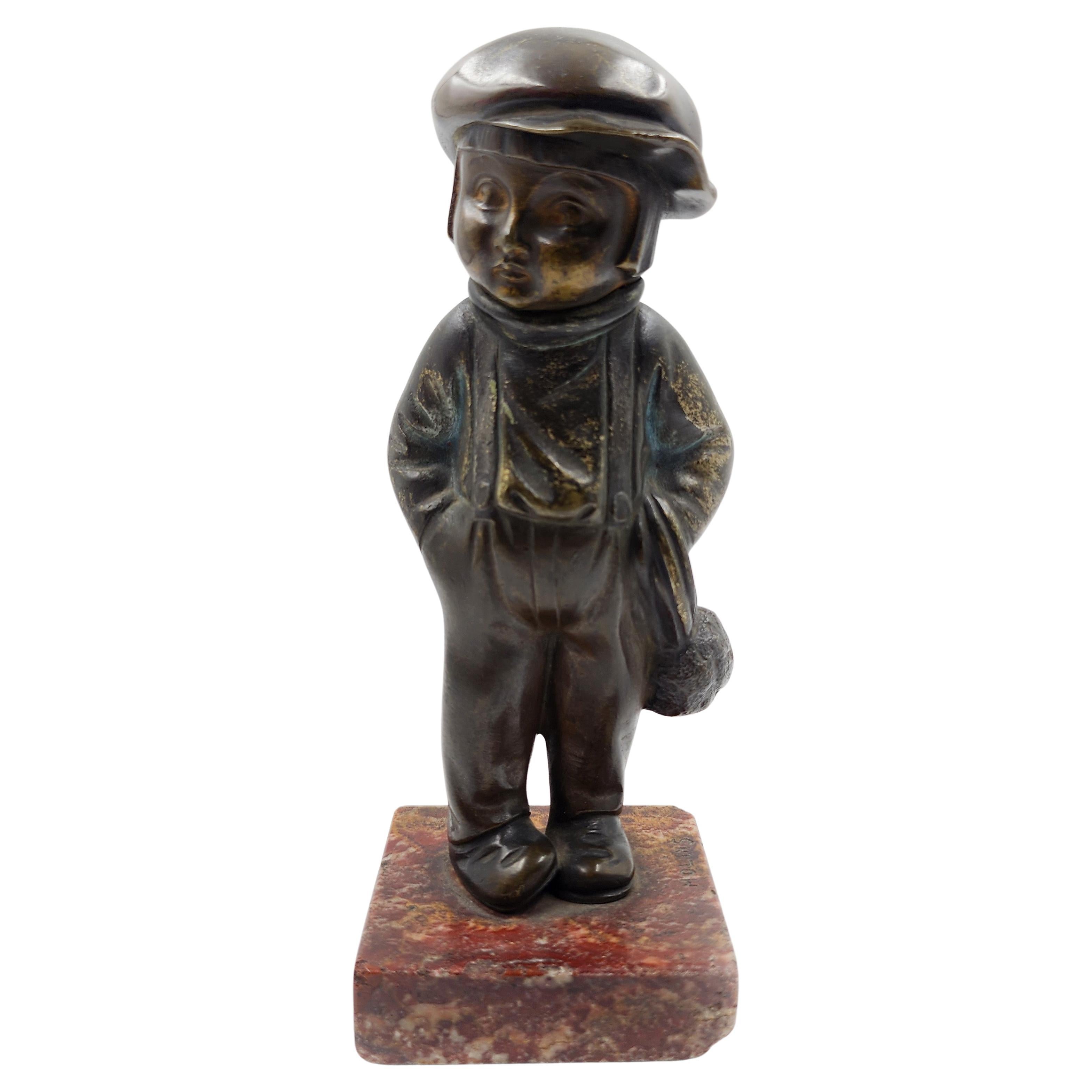 Bronze and marble figure from Molins