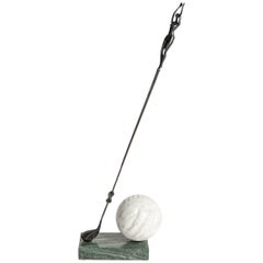 Bronze and Marble Golf Sculpture
