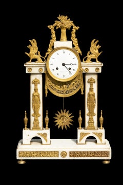 Bronze and Marble Mantel Clock