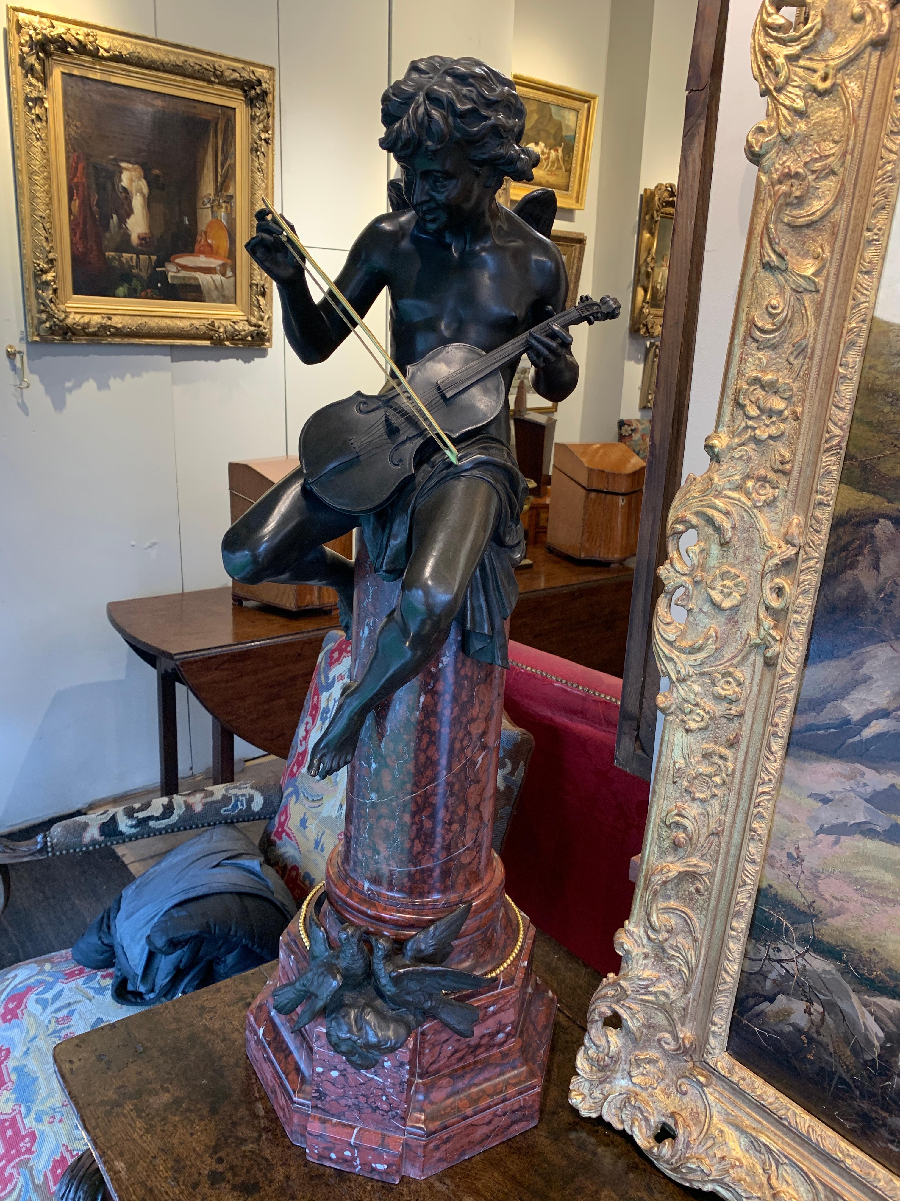 Late 19th Century Bronze and Marble Sculpture For Sale