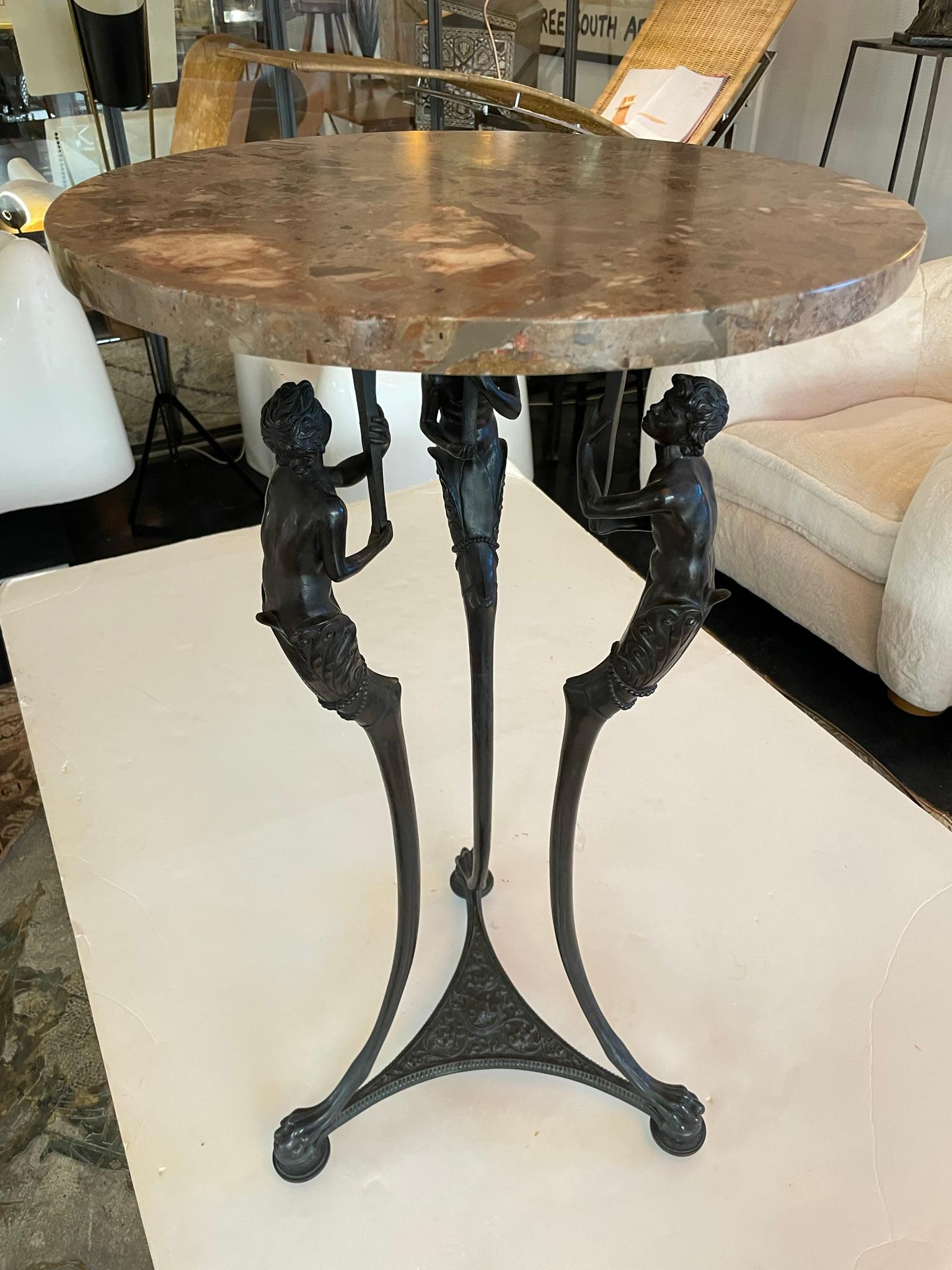 Bronze and Marble Side Table, circa 1845 For Sale 4