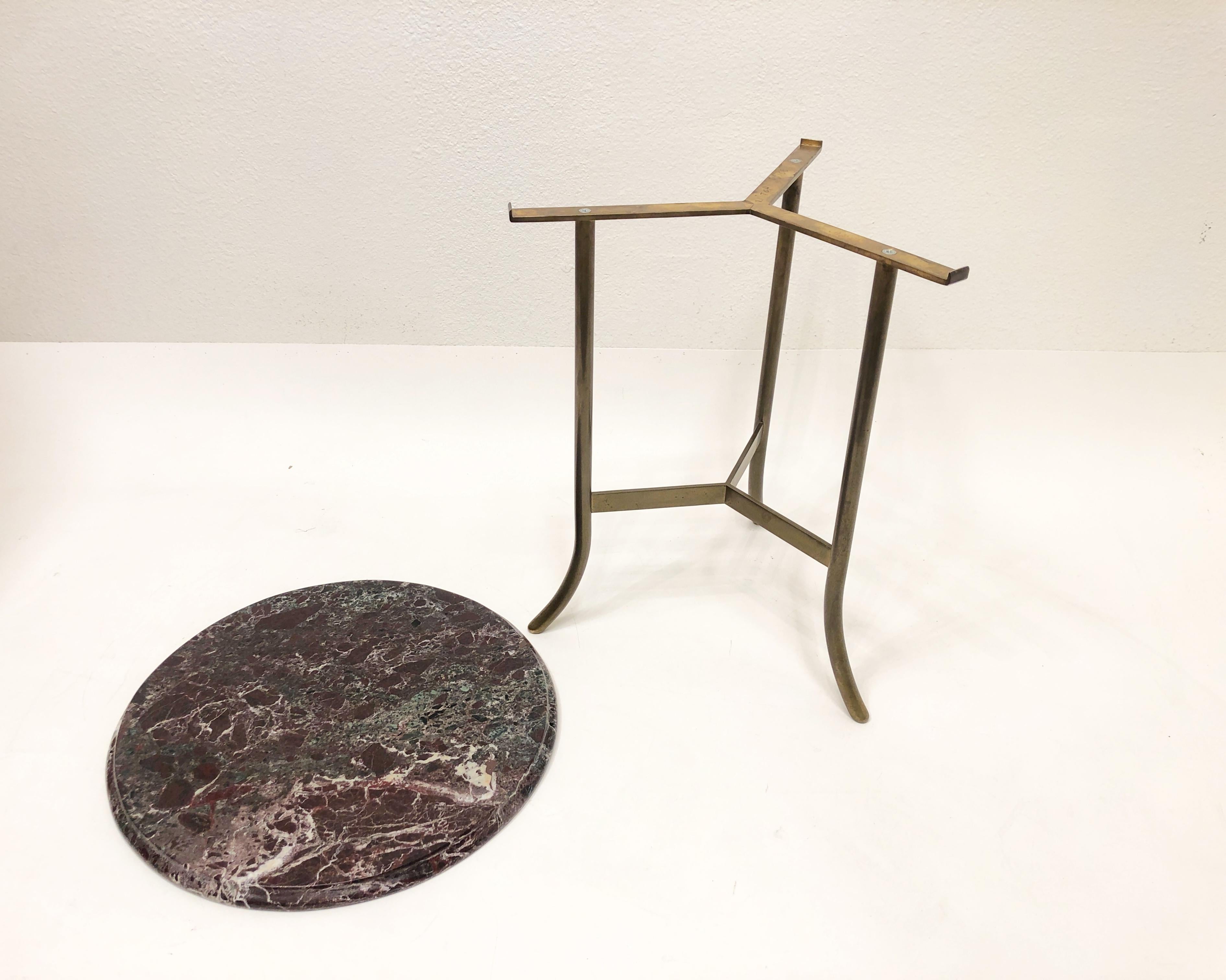 Table d'appoint en bronze et marbre à la manière de Cedric Hartman en vente 1