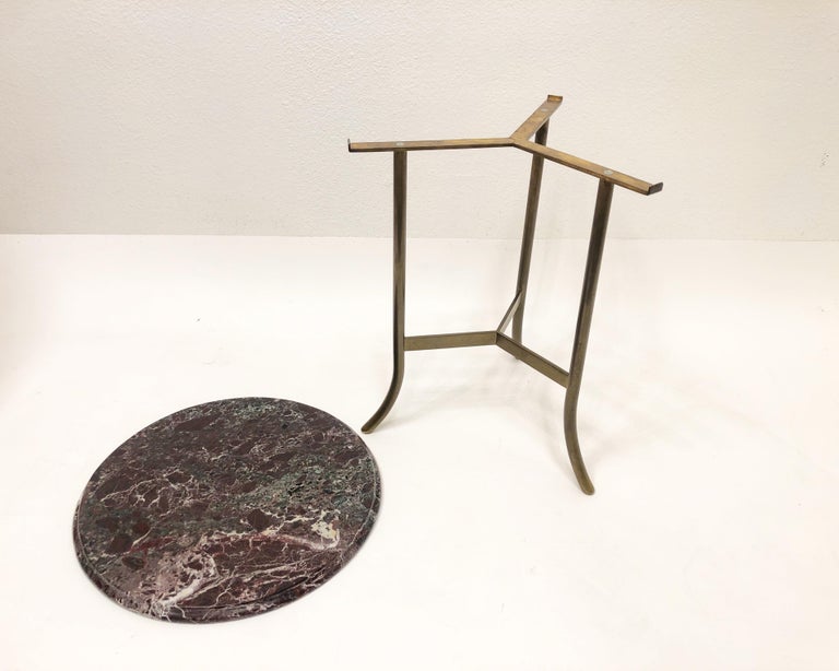 Bronze and Marble Side Table in the Manner of Cedric Hartman For Sale 2