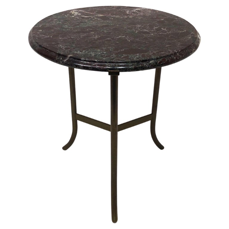 Bronze and Marble Side Table in the Manner of Cedric Hartman For Sale