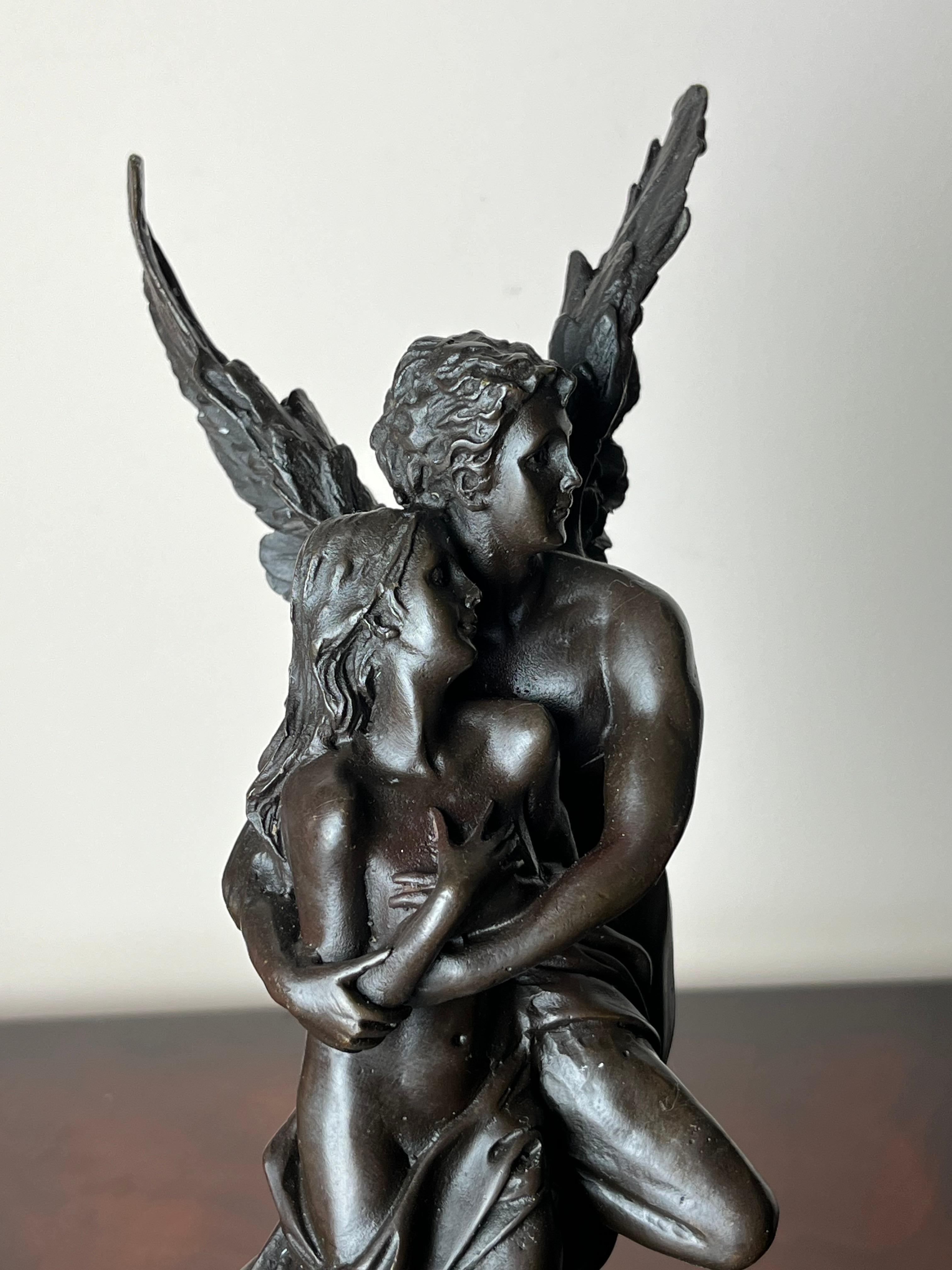 Other Bronze and Marble Statue of Cupid and Psyche, France, 1930s For Sale