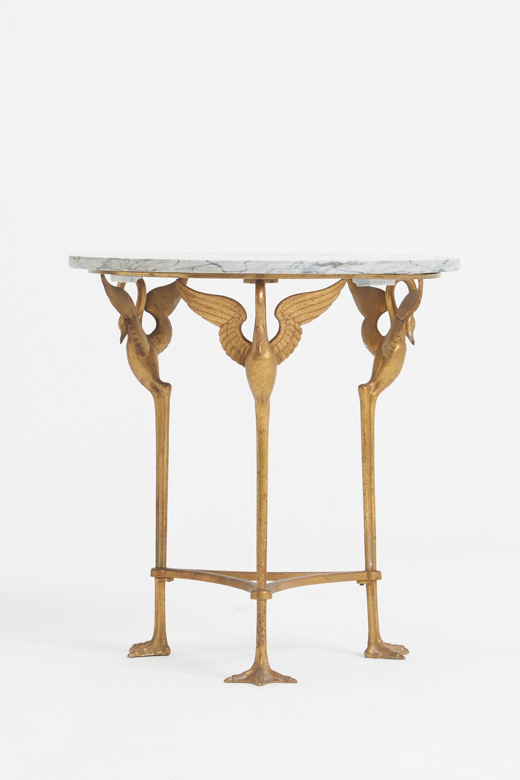 bronze and marble side table
