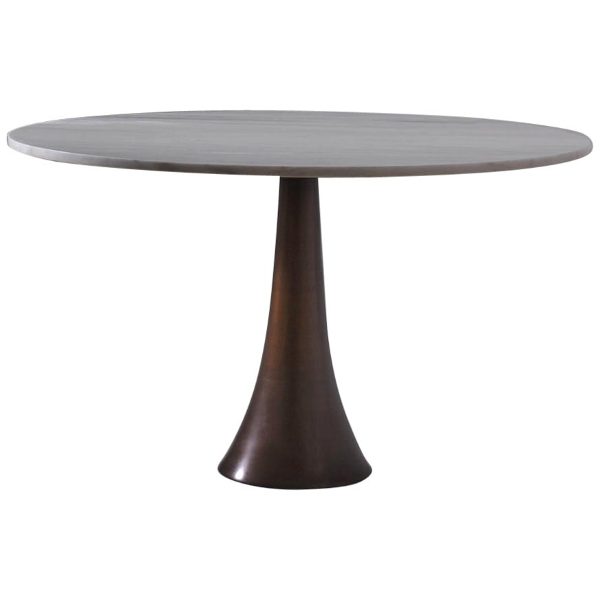 Bronze and Marble table by Angelo Mangiarotti for Bernini, Italy 1959