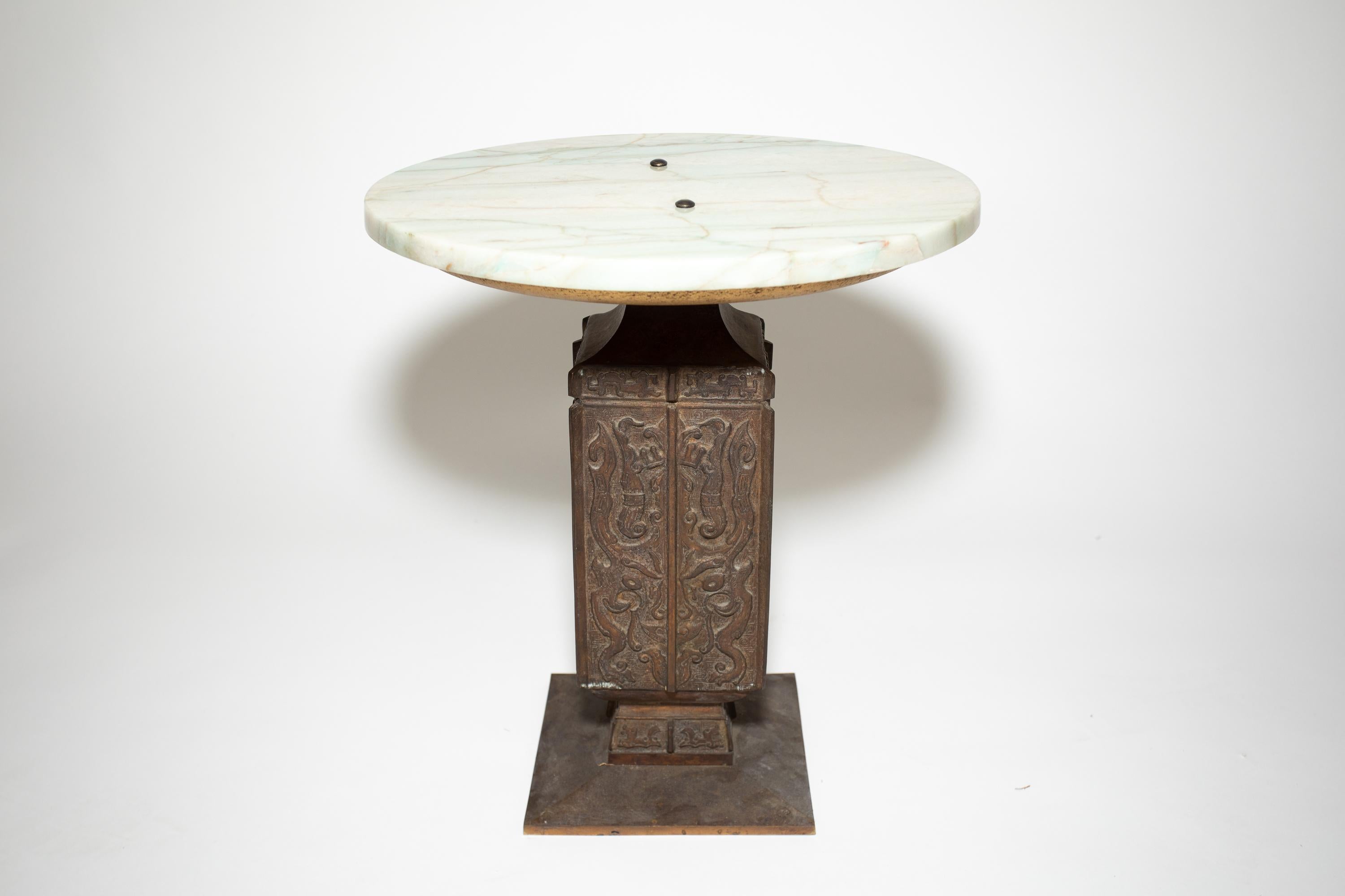 North American Bronze and Marble Tables For Sale