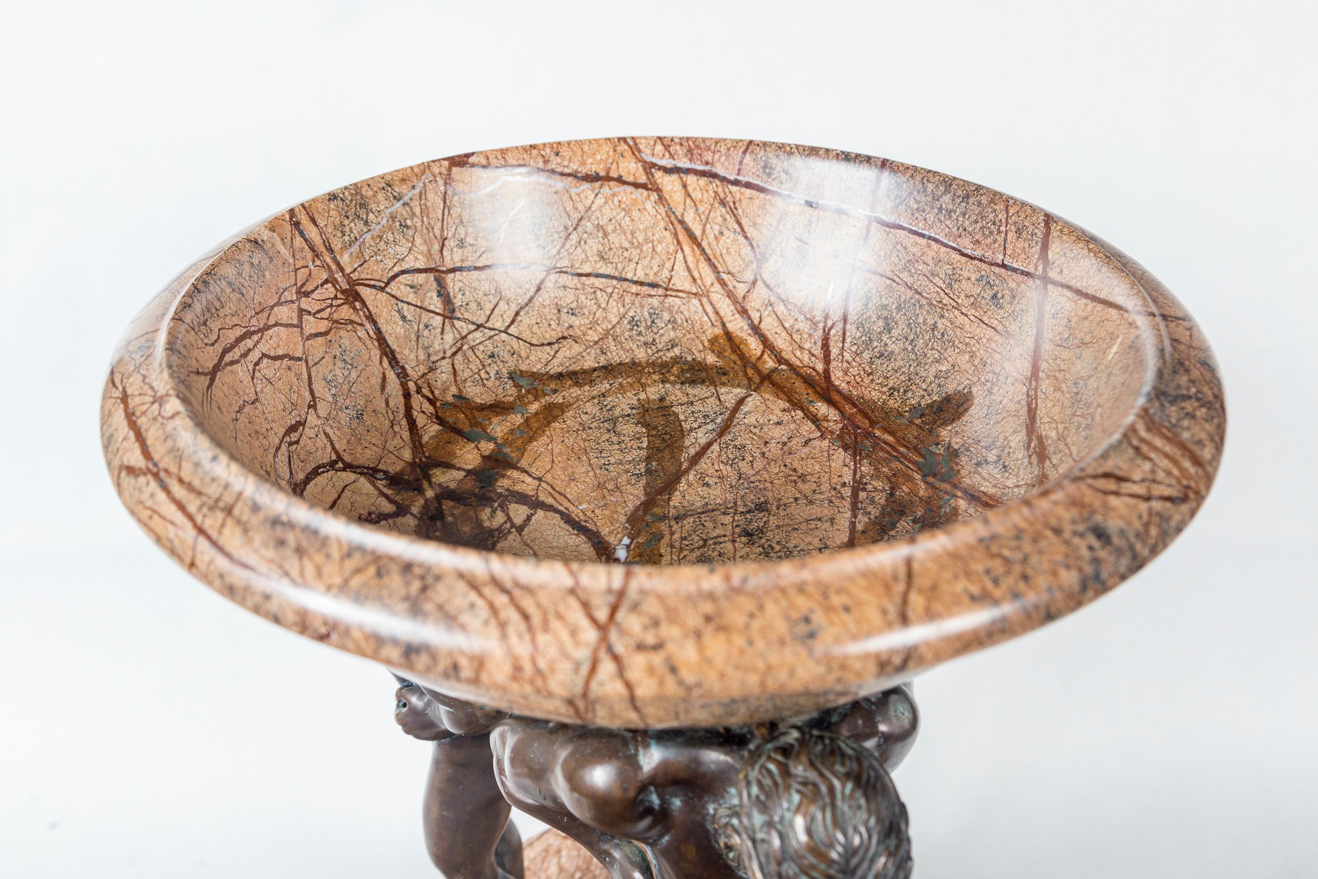 Bronze and Synthetic Marble Tazza For Sale 1