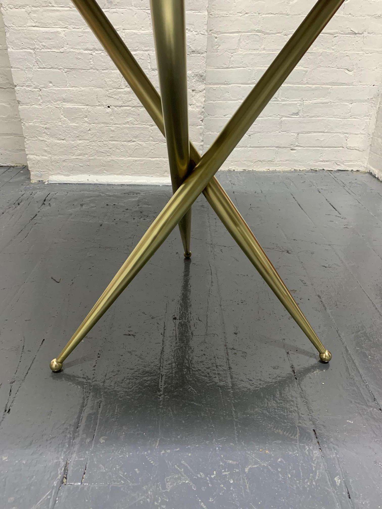 Italian Bronze and Marble-Top Side Table in the Style of Gio Ponti