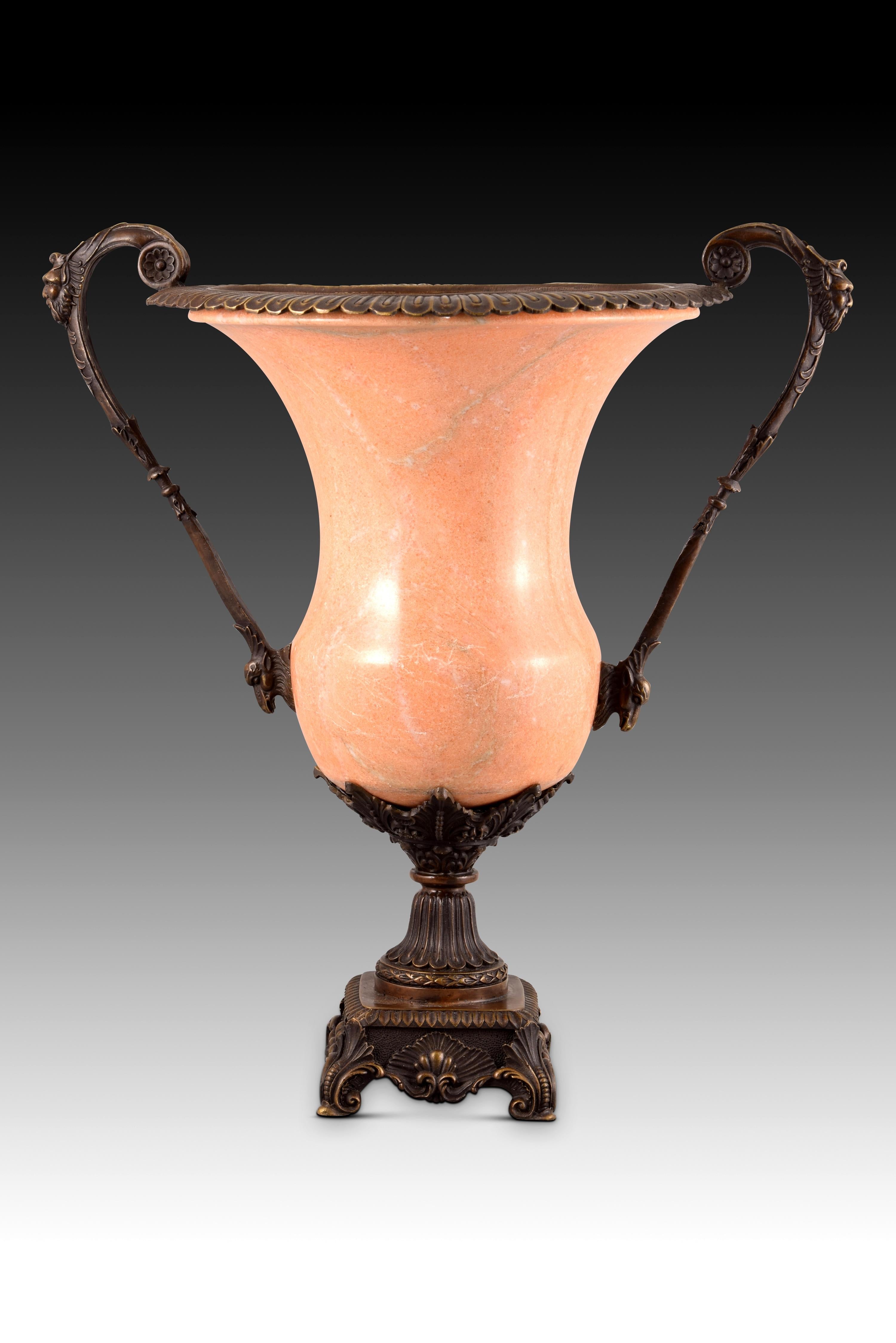 Bronzo Vaso o coppa in bronzo e marmo in vendita