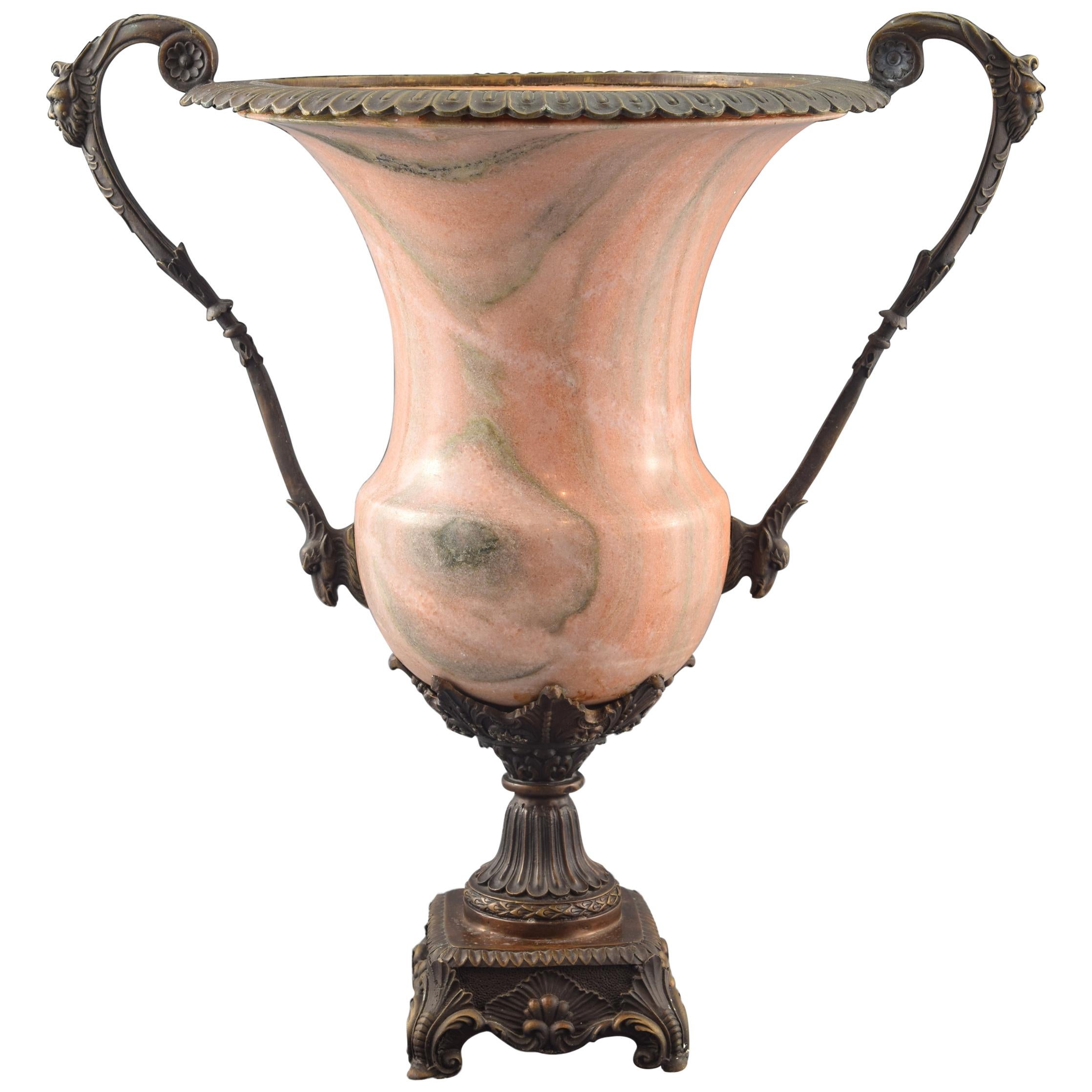 Bronze and Marble Vase or Cup For Sale