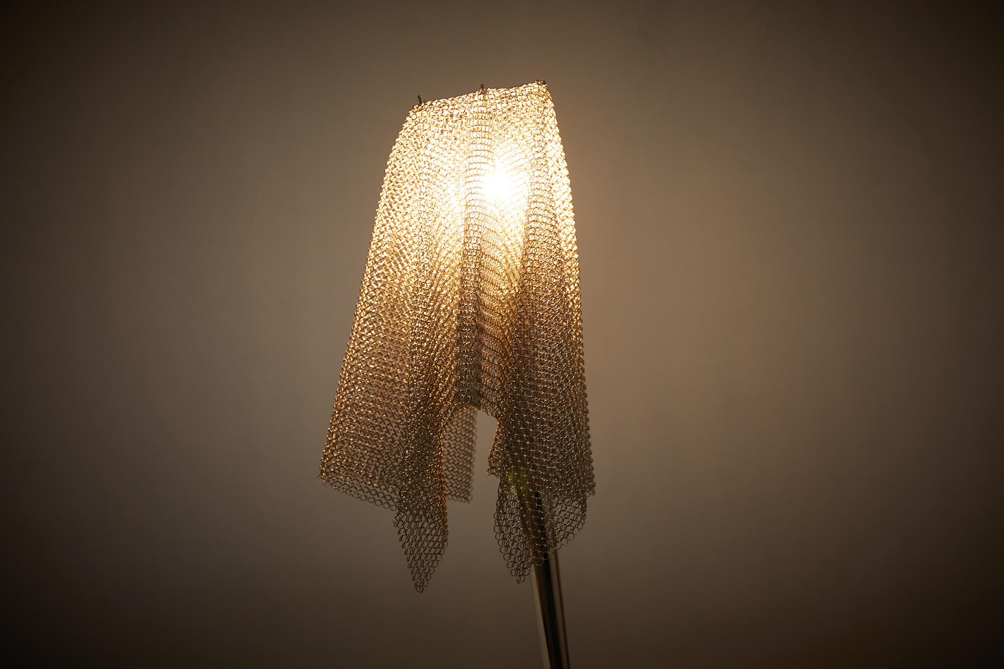 Late 20th Century Bronze and Metal Mesh Ecate Table Lamp by Toni Cordero for Artemide, 1990 For Sale