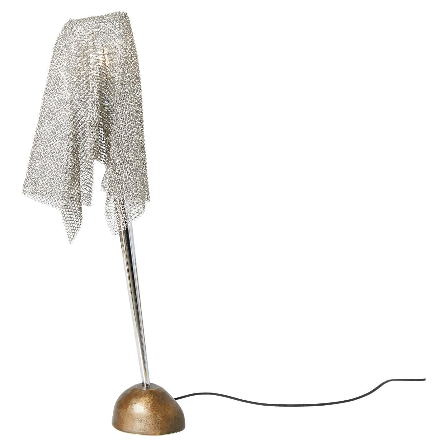 Bronze and Metal Mesh Ecate Table Lamp by Toni Cordero for Artemide, 1990 For Sale