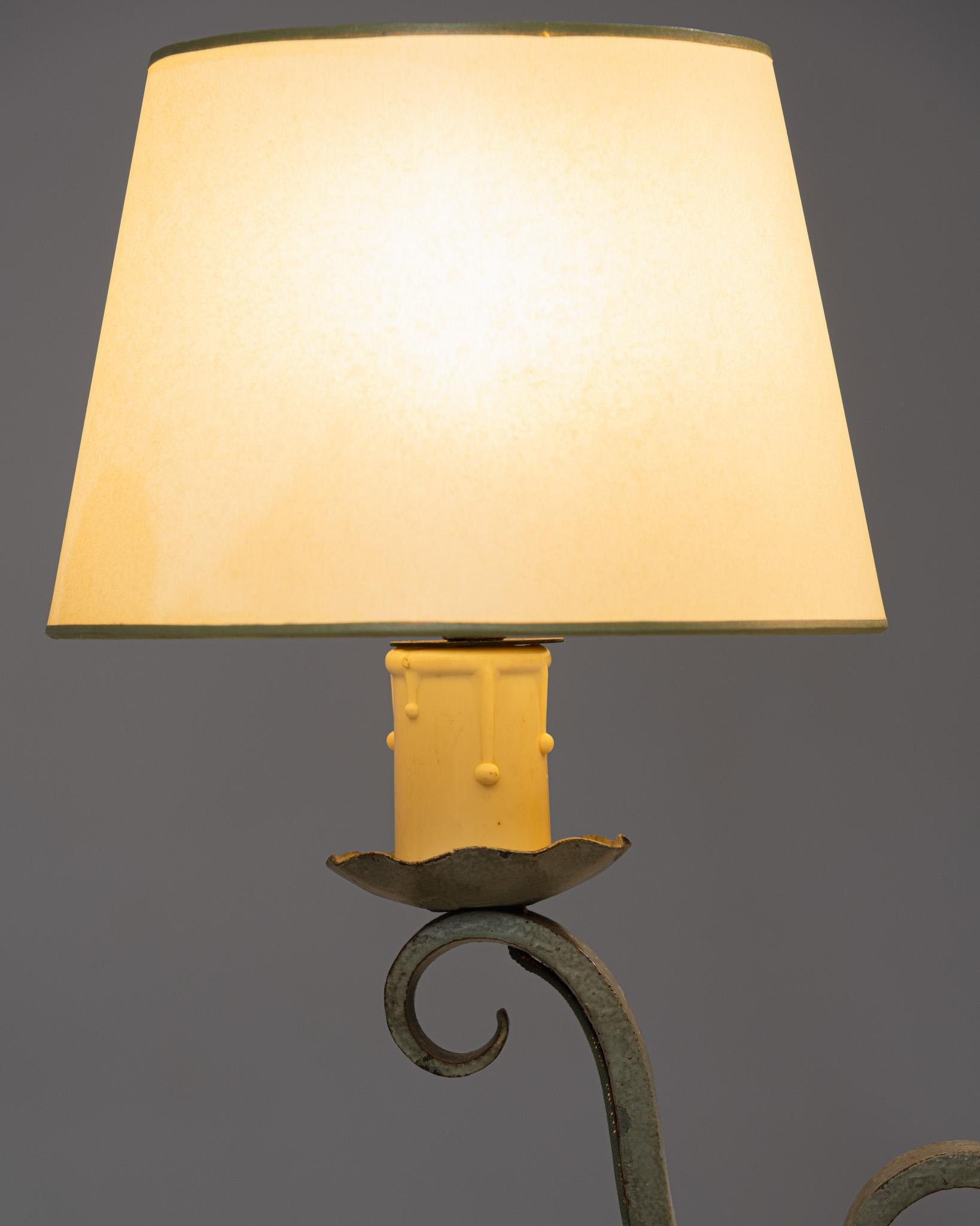 Bronze and Mirrored Table Lamp, 1950s For Sale 3