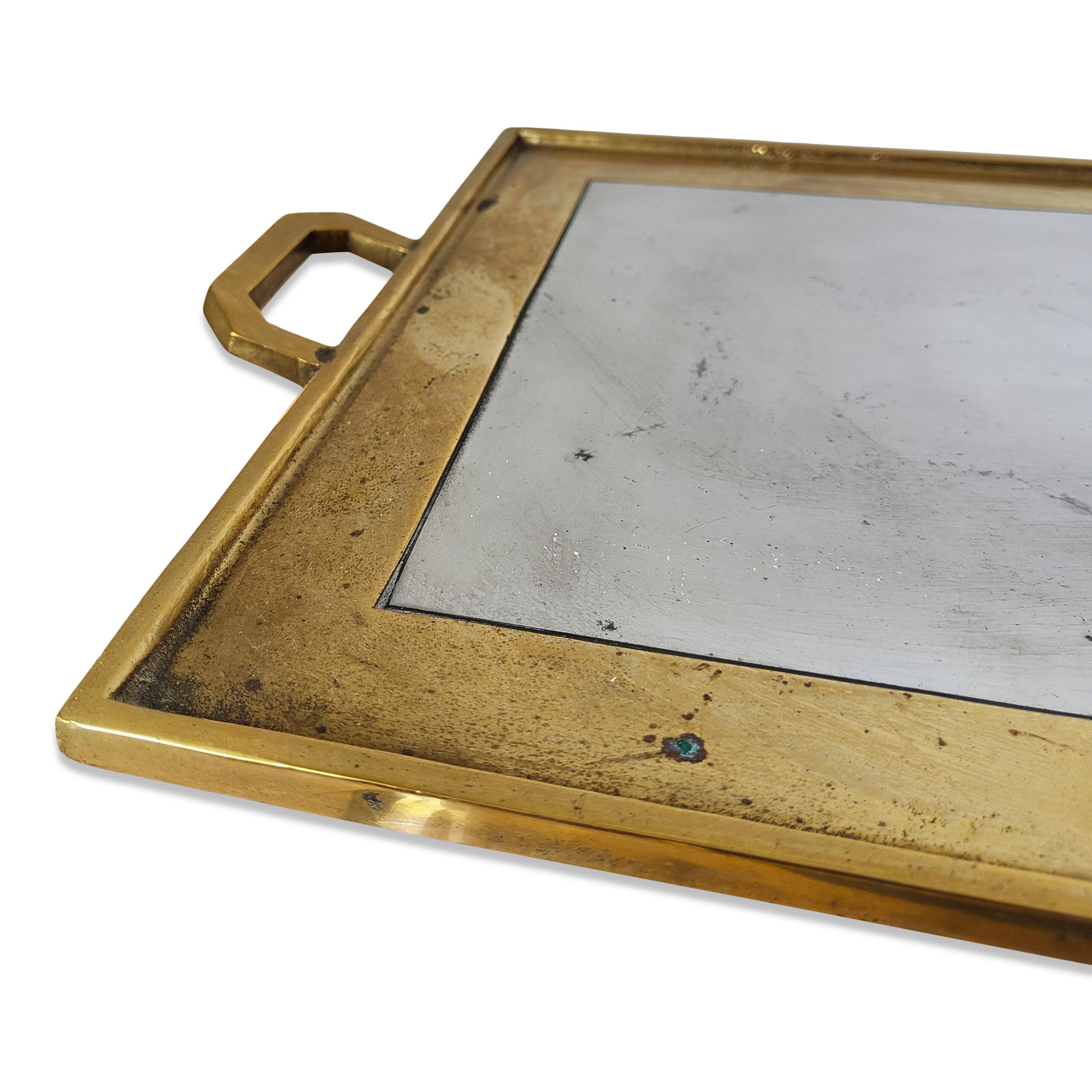 Cast Bronze and Mixed Metals Serving Tray by David Marshall, Spain, Late 1970s For Sale