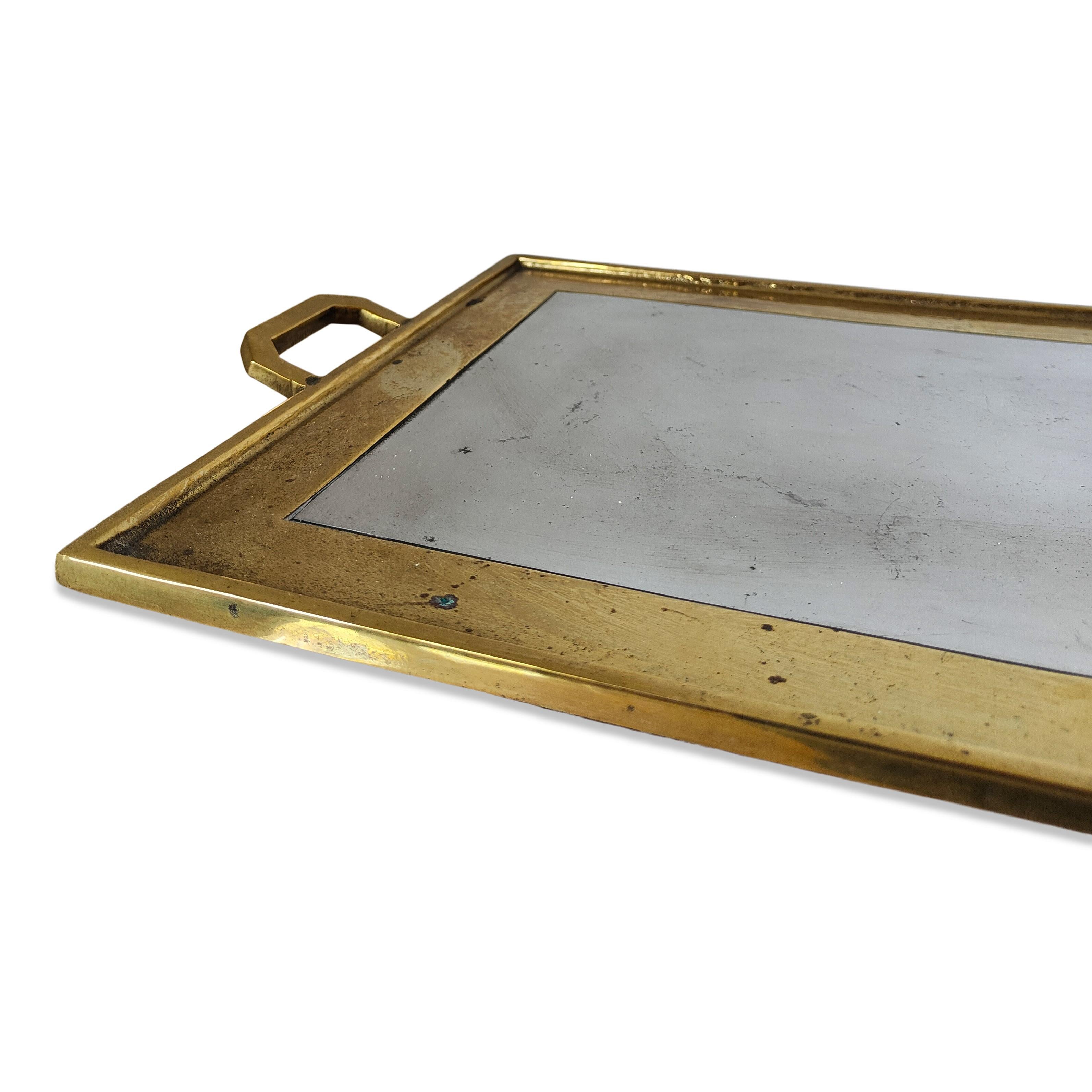 Bronze and Mixed Metals Serving Tray by David Marshall, Spain, Late 1970s In Good Condition For Sale In New York, NY