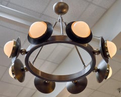 Bronze and Murano Glass Chandelier