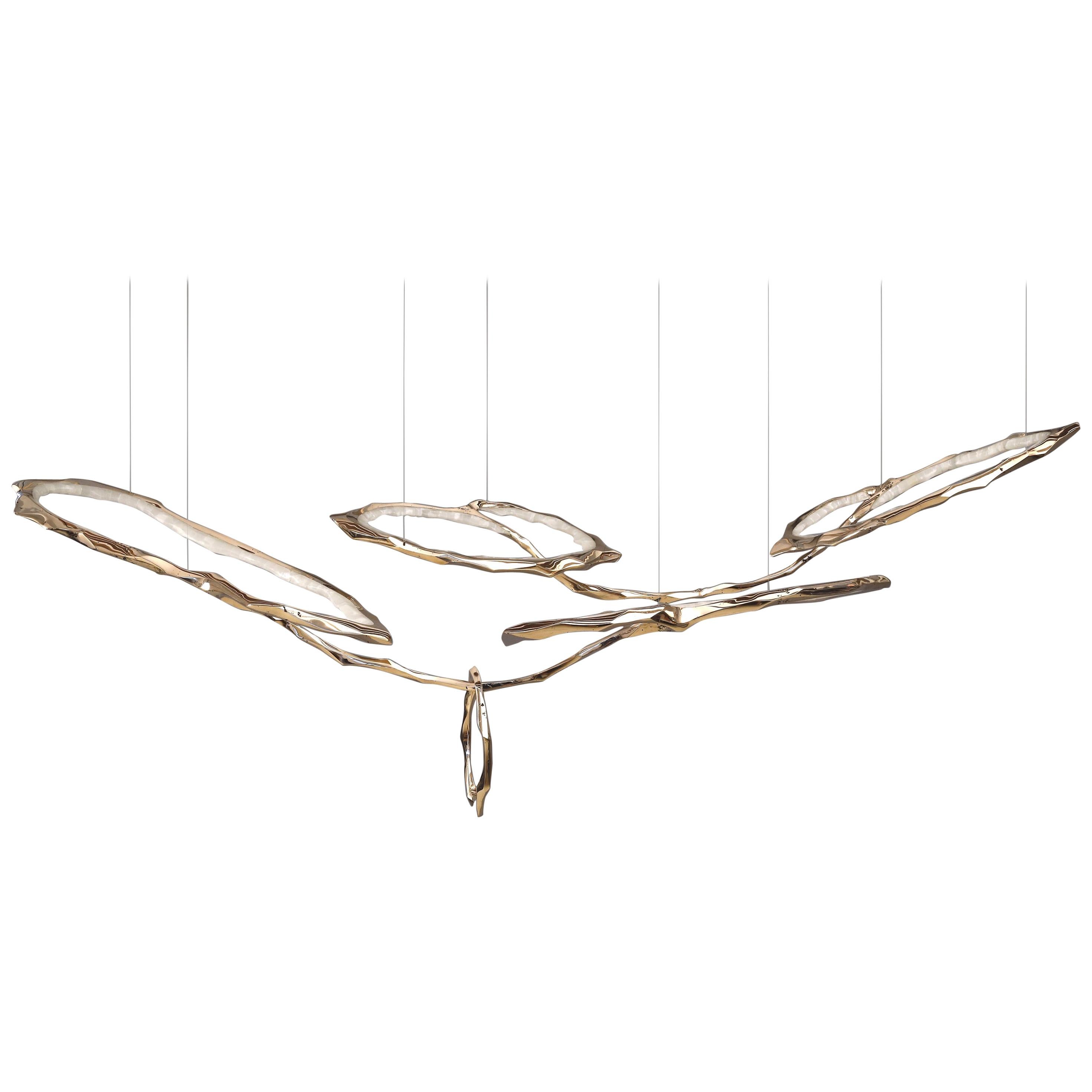 Bronze and Onyx Cloud Chandelier No. 1, USA For Sale