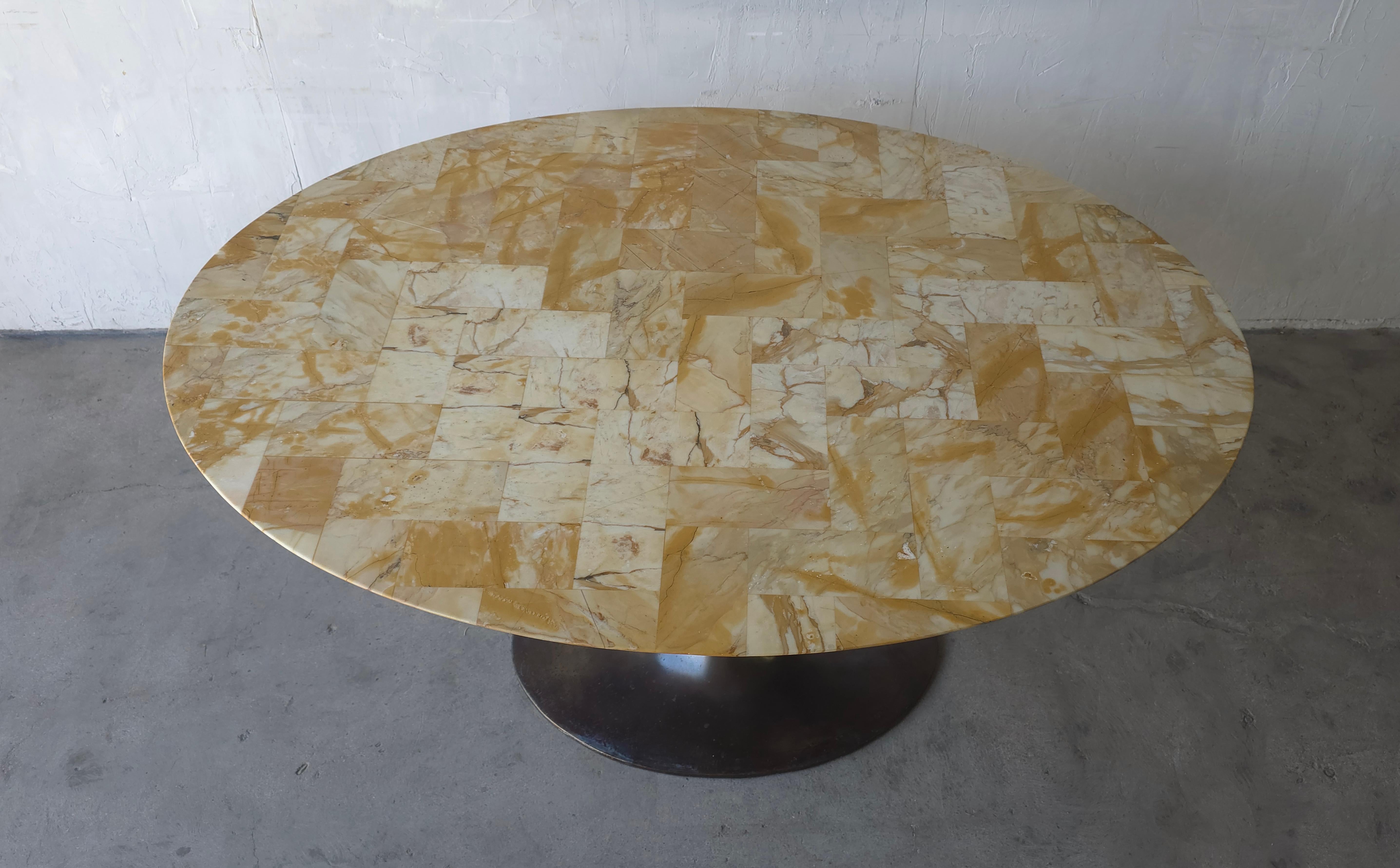 Bronze and Onyx Ellipse Dining Table by Blackman Cruz For Sale 2